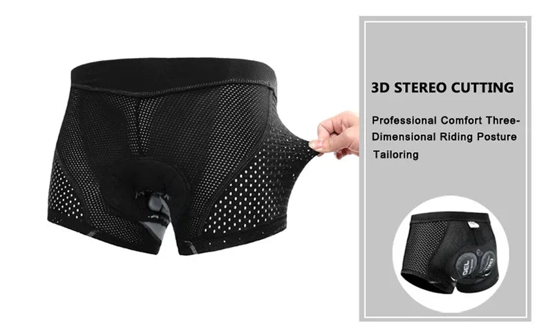 X-TIGER Men’s Cycling Underwear Shorts – 5D Gel Padded, Breathable & Non-Slip