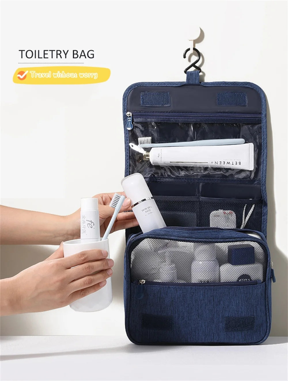 Hanging Travel Toiletry Bag - Waterproof & Large Capacity