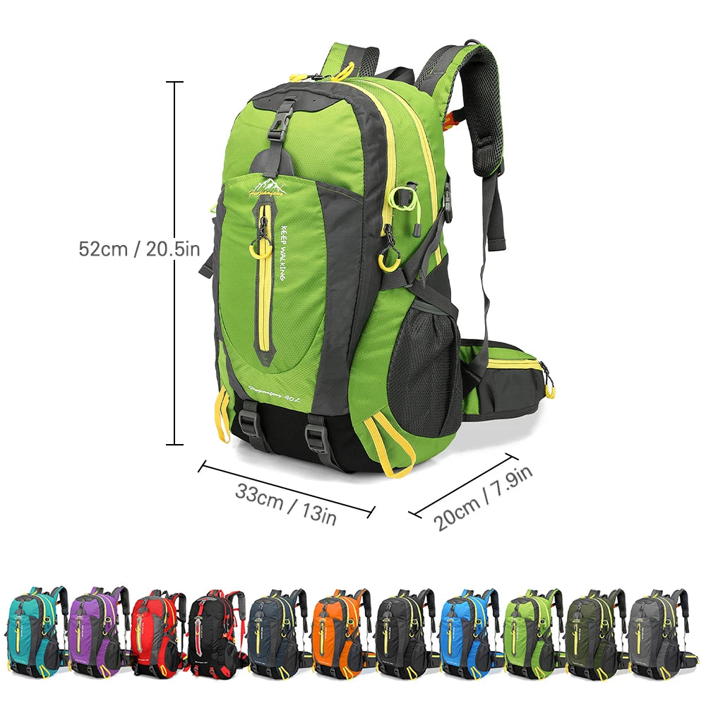 40L Water-Resistant Travel Backpack – Hiking, Camping, and Trekking Daypack for Men & Women