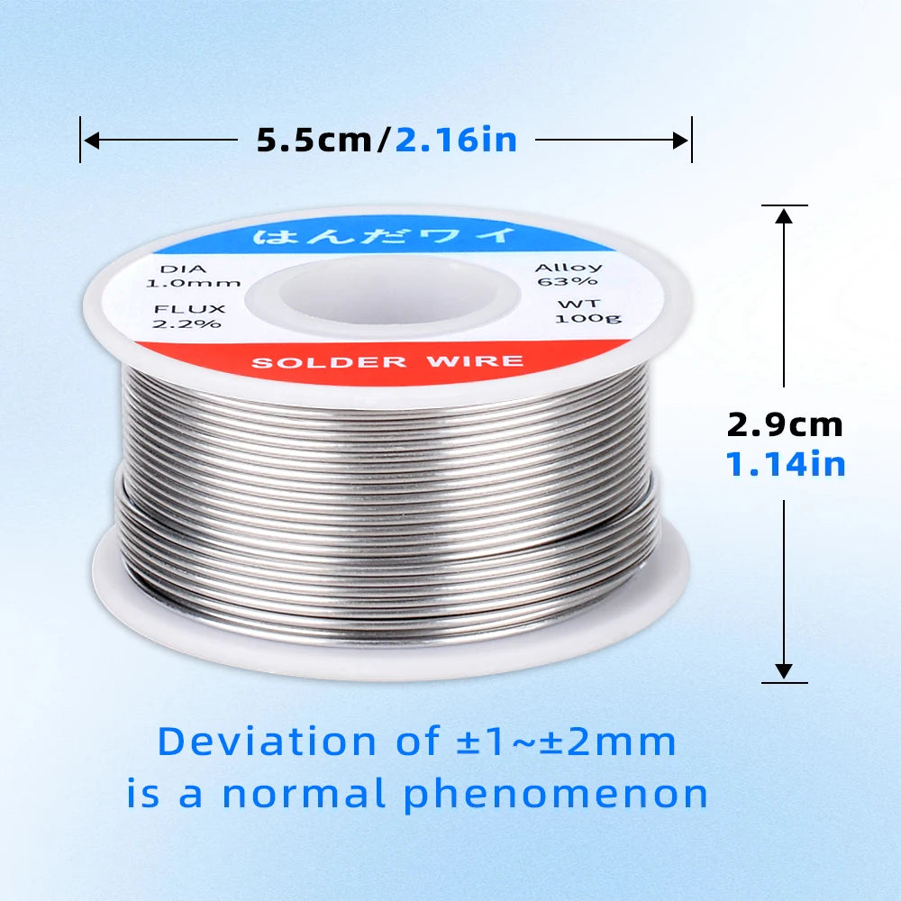 63% Tin Lead Rosin Core Solder Wire – 50g Mini Roll for Precision Electronics Soldering