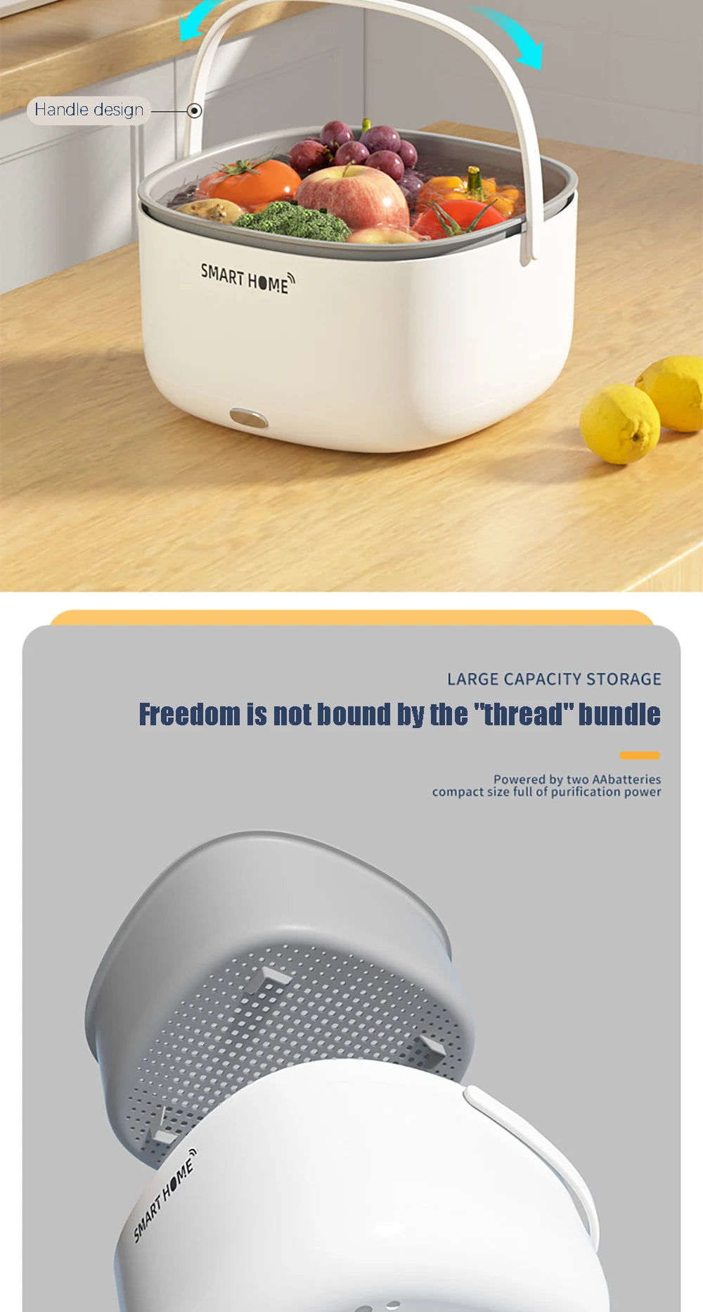 Electric Vegetable & Fruit Washing Machine with WiFi