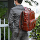 Newsbirds Men's Retro Leather Backpack – Luxury Travel & School Bag