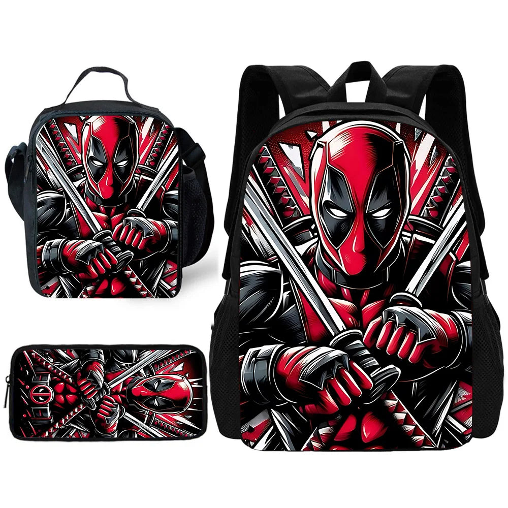 Superhero Kids' School Backpack Set (3PCS)