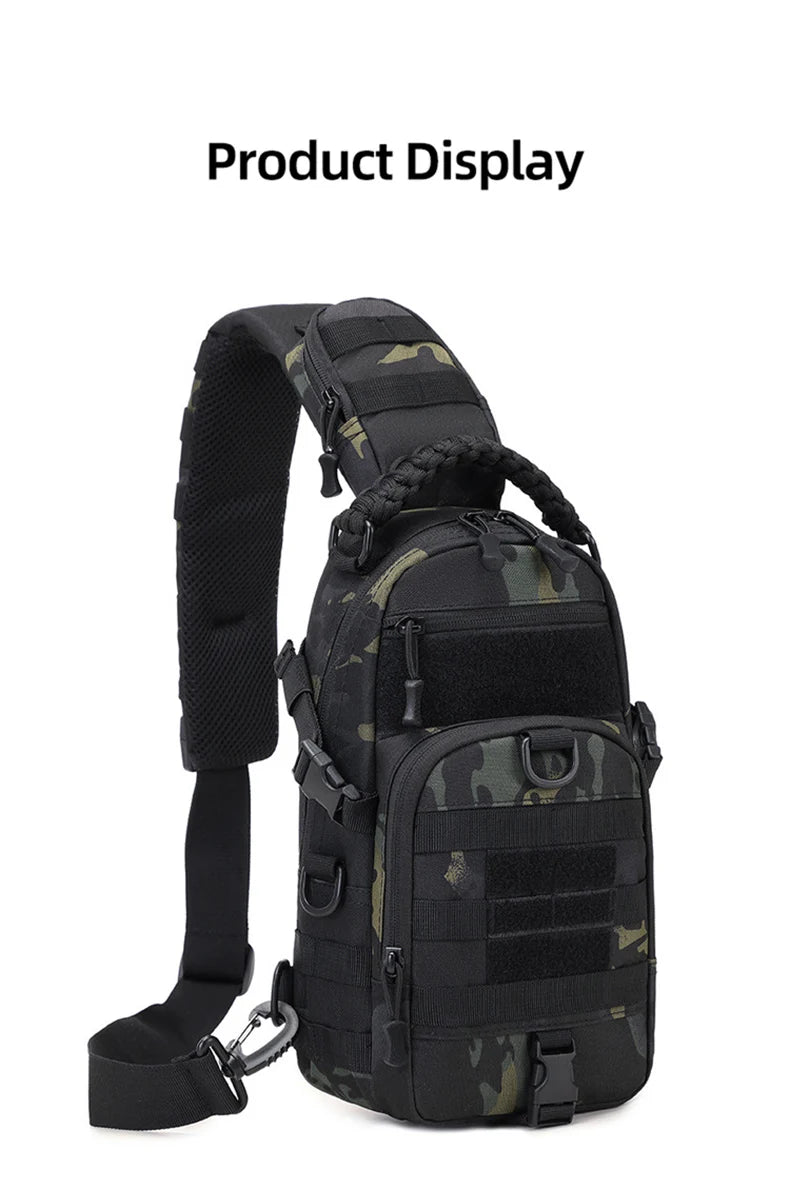 Tactical MOLLE Camping Chest Bag – Outdoor Hiking, Fishing, and Cycling Sling Pack