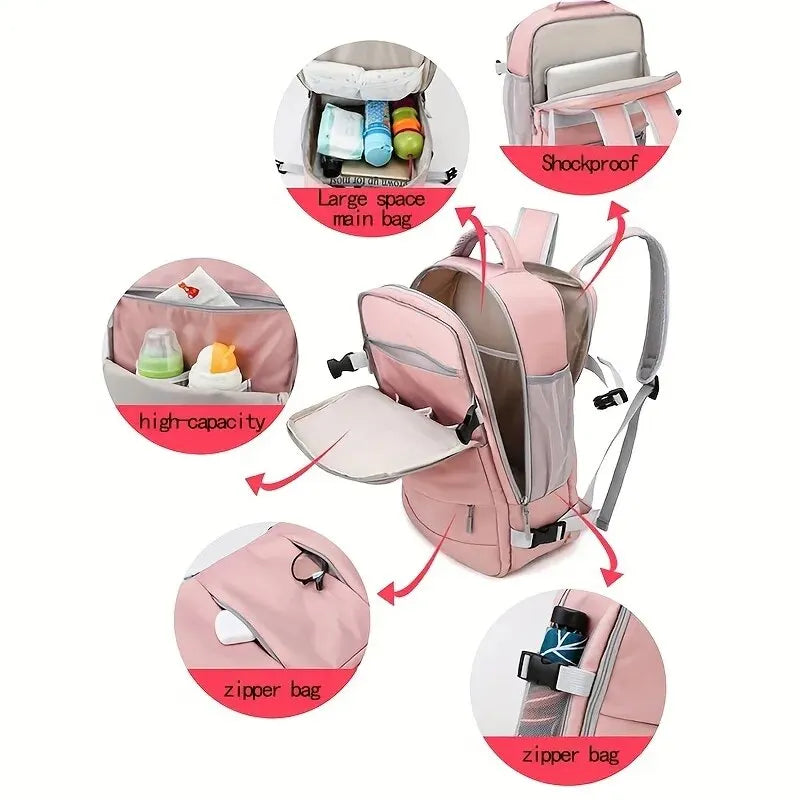 Large-Capacity Multifunction Travel Backpack with Shoe Storage