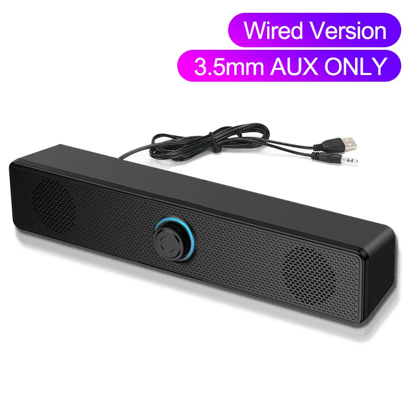 Bluetooth PC Soundbar - Wired/Wireless USB Speaker
