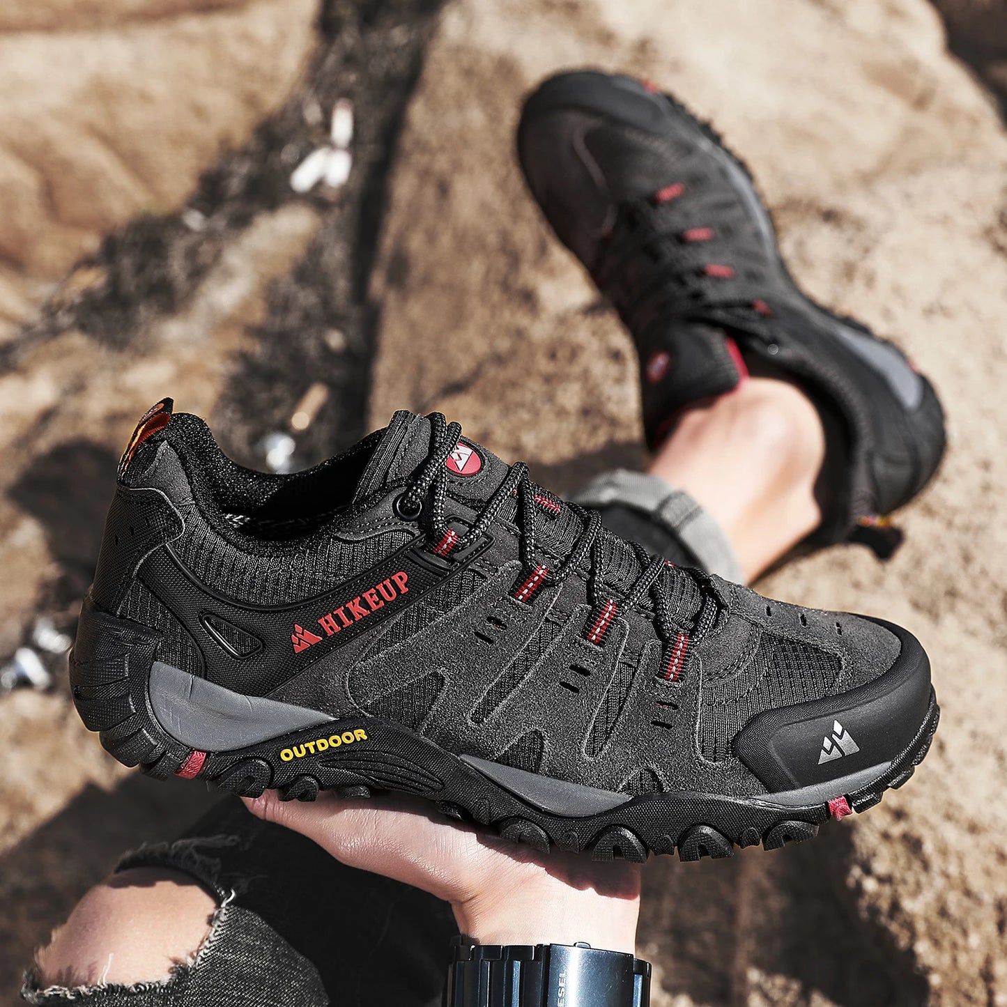 HIKEUP Men's Outdoor Trekking Hiking Shoes
