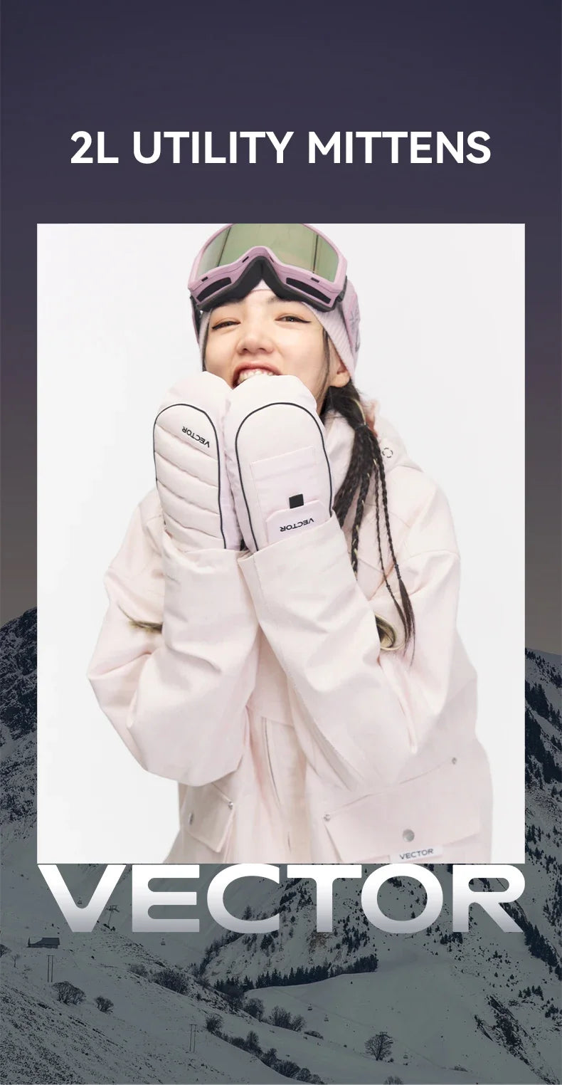 VECTOR Half-Detachable Inner Five-Finger Ski Gloves