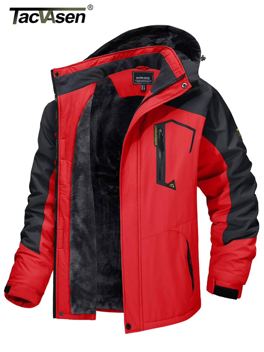 TACVASEN Fleece Lining Mountain Jackets Mens Hiking Jackets