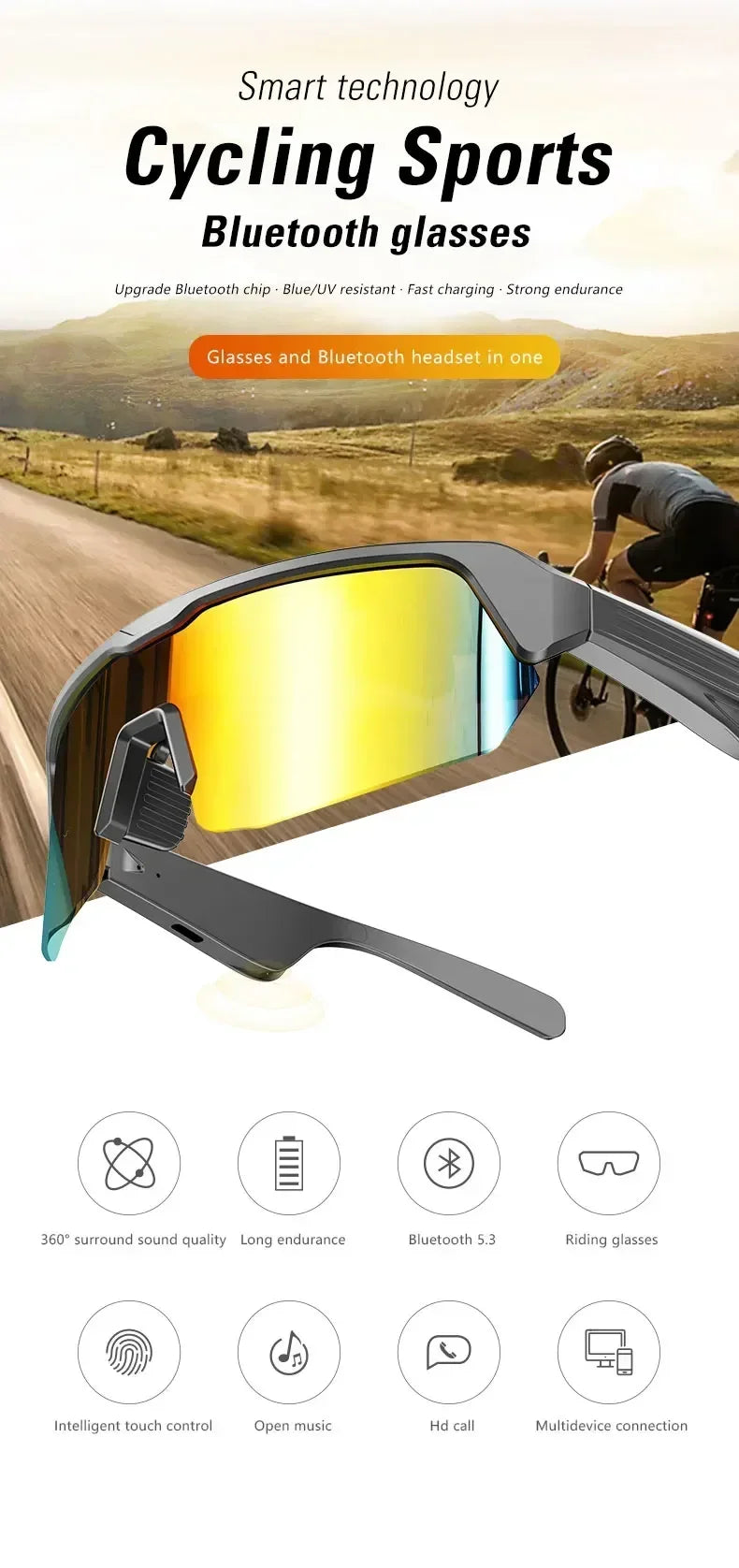 YJ006 Cycling Bluetooth Smart Glasses