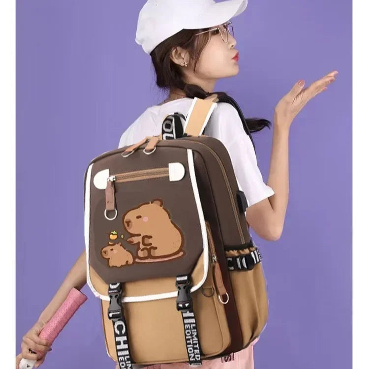 Stylish Kawaii Capybara Computer Backpack