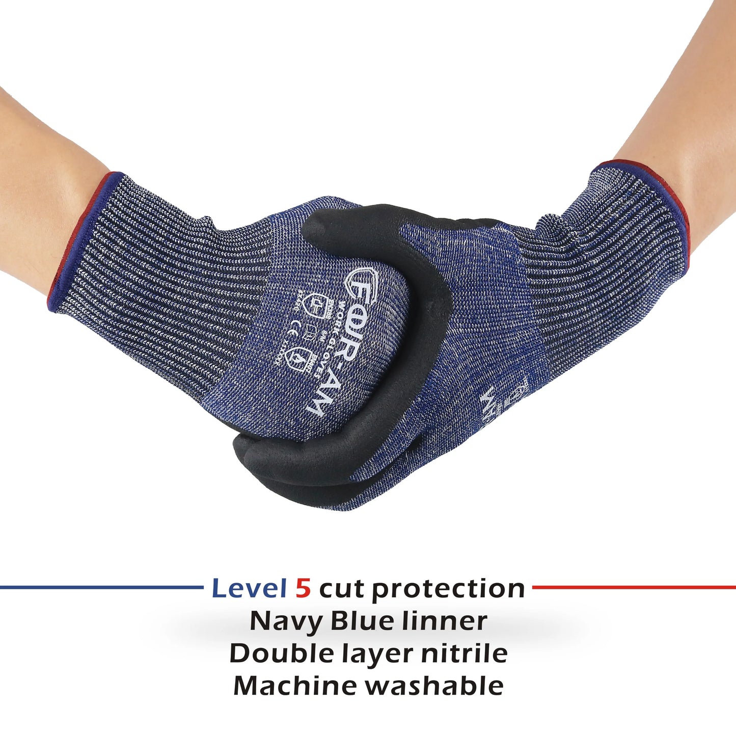 1/3 Pair Level 5 Cut-Resistant Gloves: