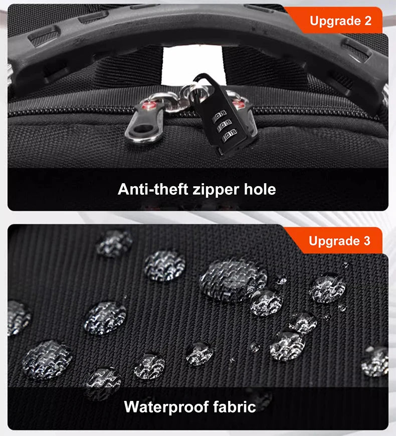 2024 Waterproof Laptop Backpack – 17/20 Inch Airplane Travel & School Bag