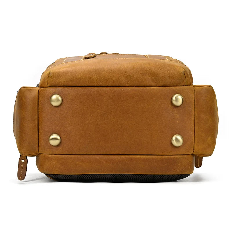 Newsbirds Men's Retro Leather Backpack – Luxury Travel & School Bag