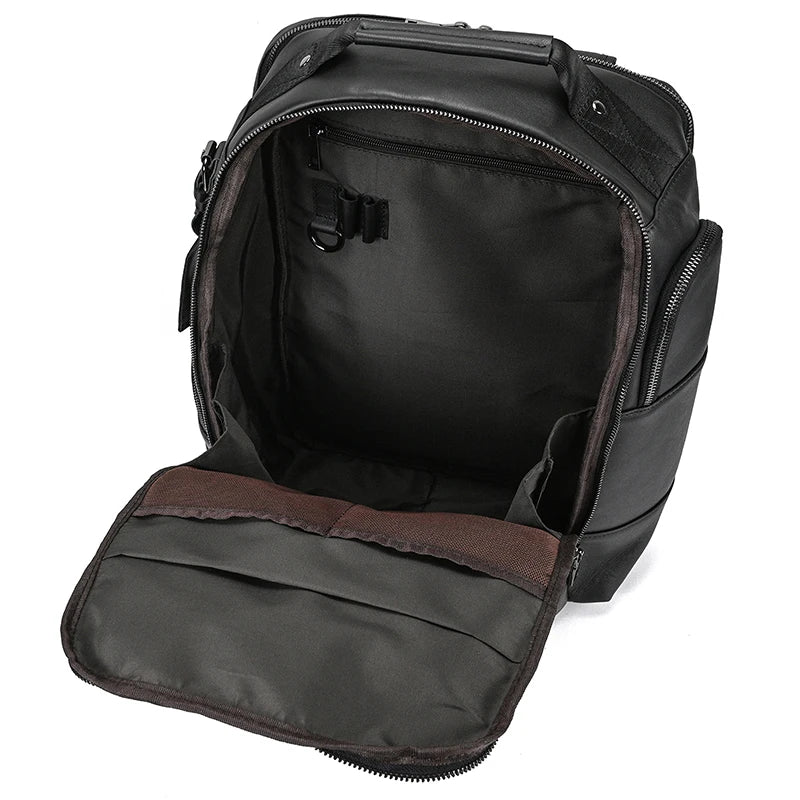 Newsbirds Men's Retro Leather Backpack – Luxury Travel & School Bag