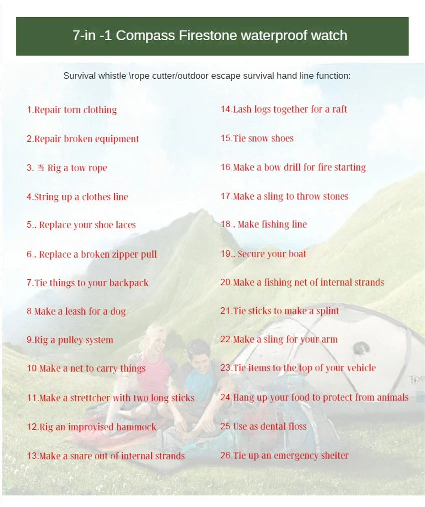 Outdoor Survival Watch Kit