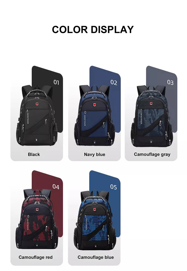 2024 Waterproof Laptop Backpack – 17/20 Inch Airplane Travel & School Bag