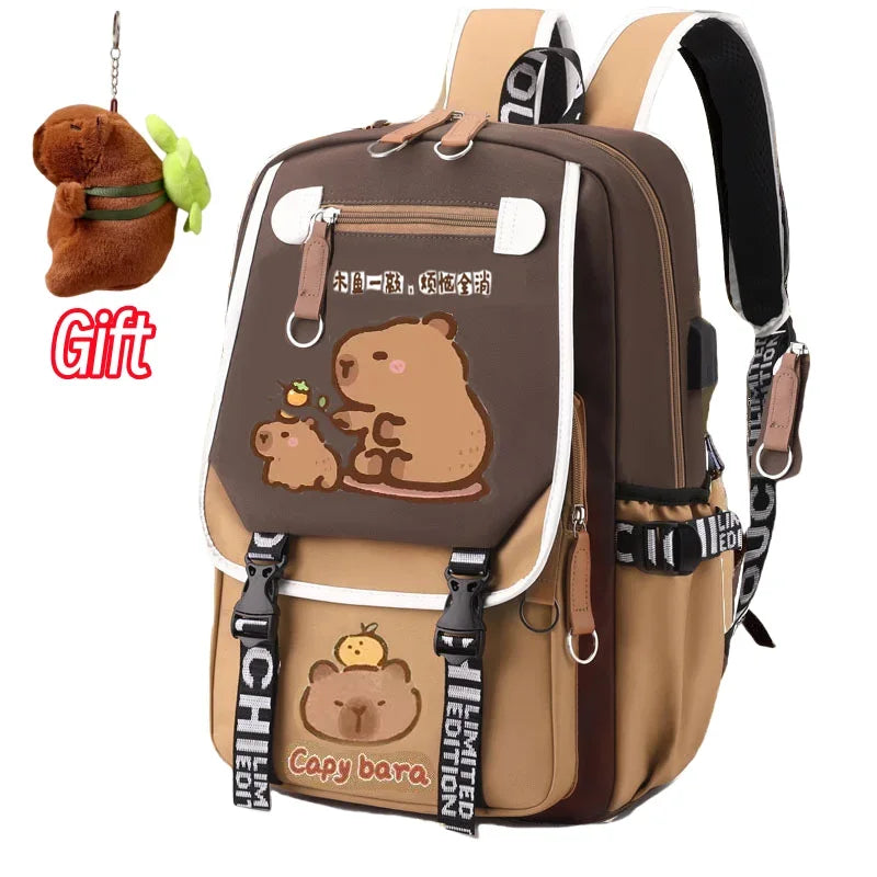 Stylish Kawaii Capybara Computer Backpack