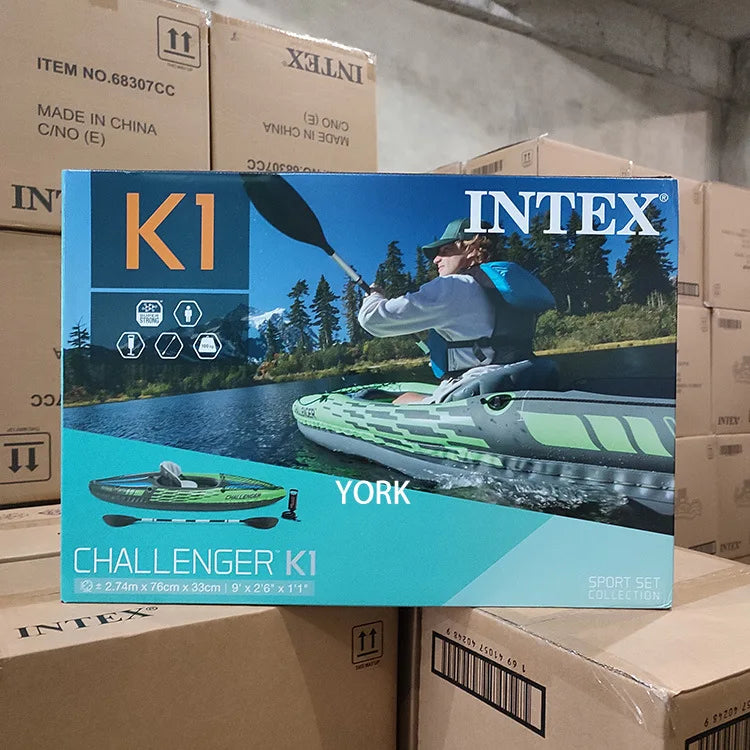 INTEX-68305 Adventure-Ready Inflatable Kayak for Fishing and Water Sports