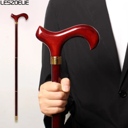97cm Red Wooden Handle 3-Pieces Walking Stick