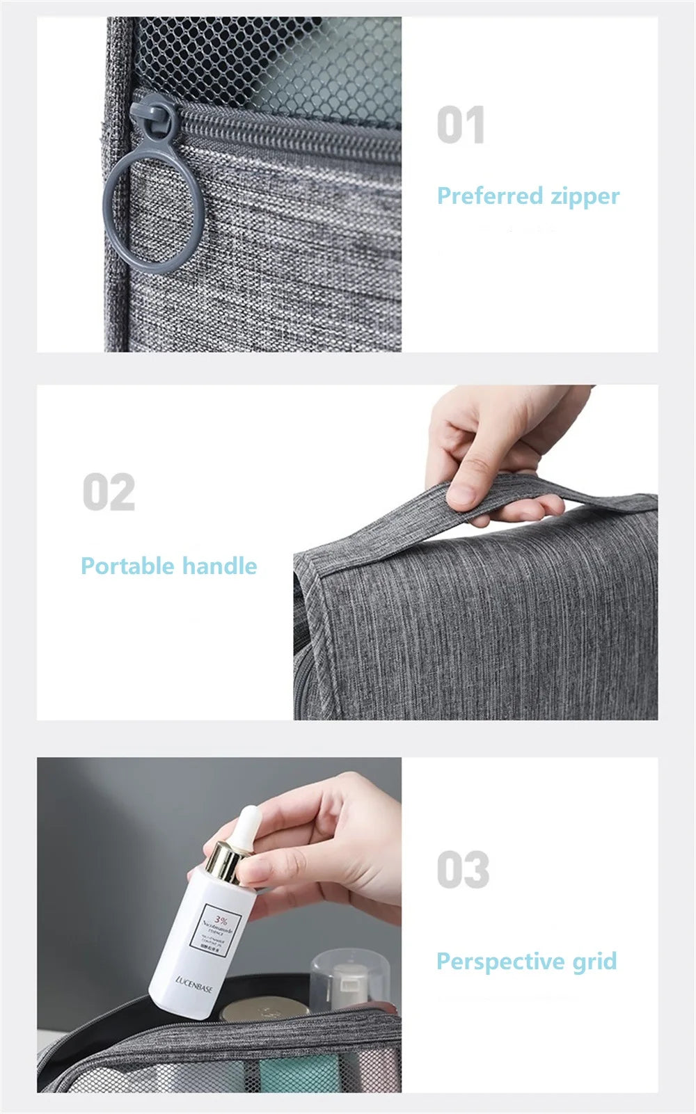 Hanging Travel Toiletry Bag - Waterproof & Large Capacity