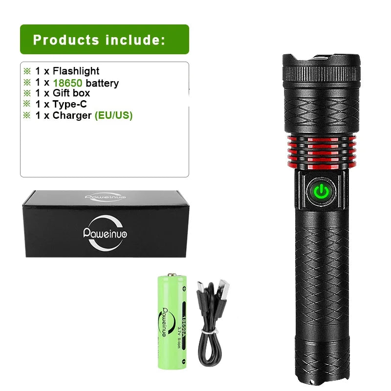 10000mAh High Power LED Flashlight