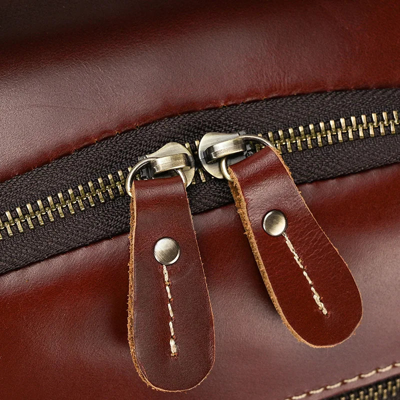 Newsbirds Men's Retro Leather Backpack – Luxury Travel & School Bag