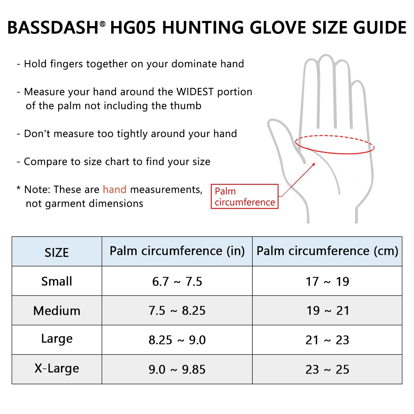 Men's Lightweight UPF 50+ Camo Hunting Gloves HG05