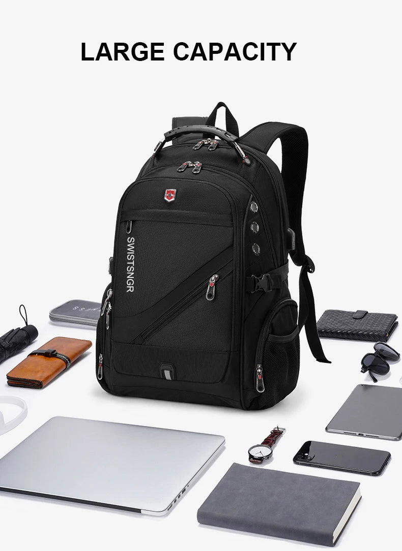 2024 Waterproof Laptop Backpack – 17/20 Inch Airplane Travel & School Bag