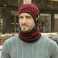 Mens Beanie Hat 2pcs Ski Cap and Scarf Winter Warm Woolly Hats