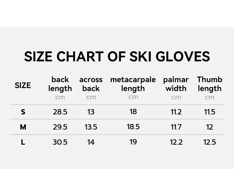 VECTOR Half-Detachable Inner Five-Finger Ski Gloves