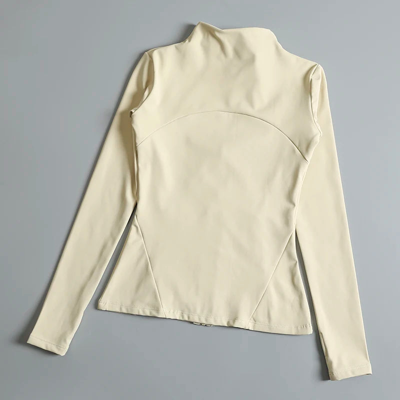 Yoga Wear Ladies Coat Round High Elastic Loose Exercise Yoga Long Sleeve