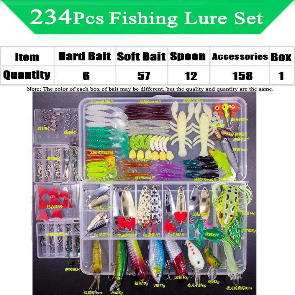 Fishing Lure Kit Soft & Hard Bait Set