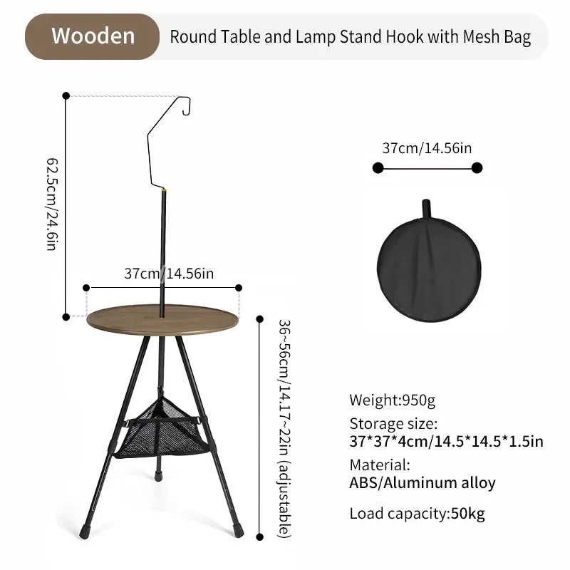 WESTTUNE Ultralight Folding Camping Table with Light Stand