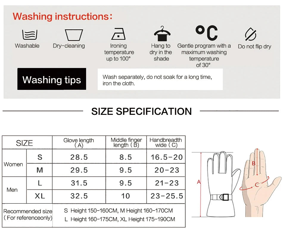 VECTOR Half-Detachable Inner Five-Finger Ski Gloves