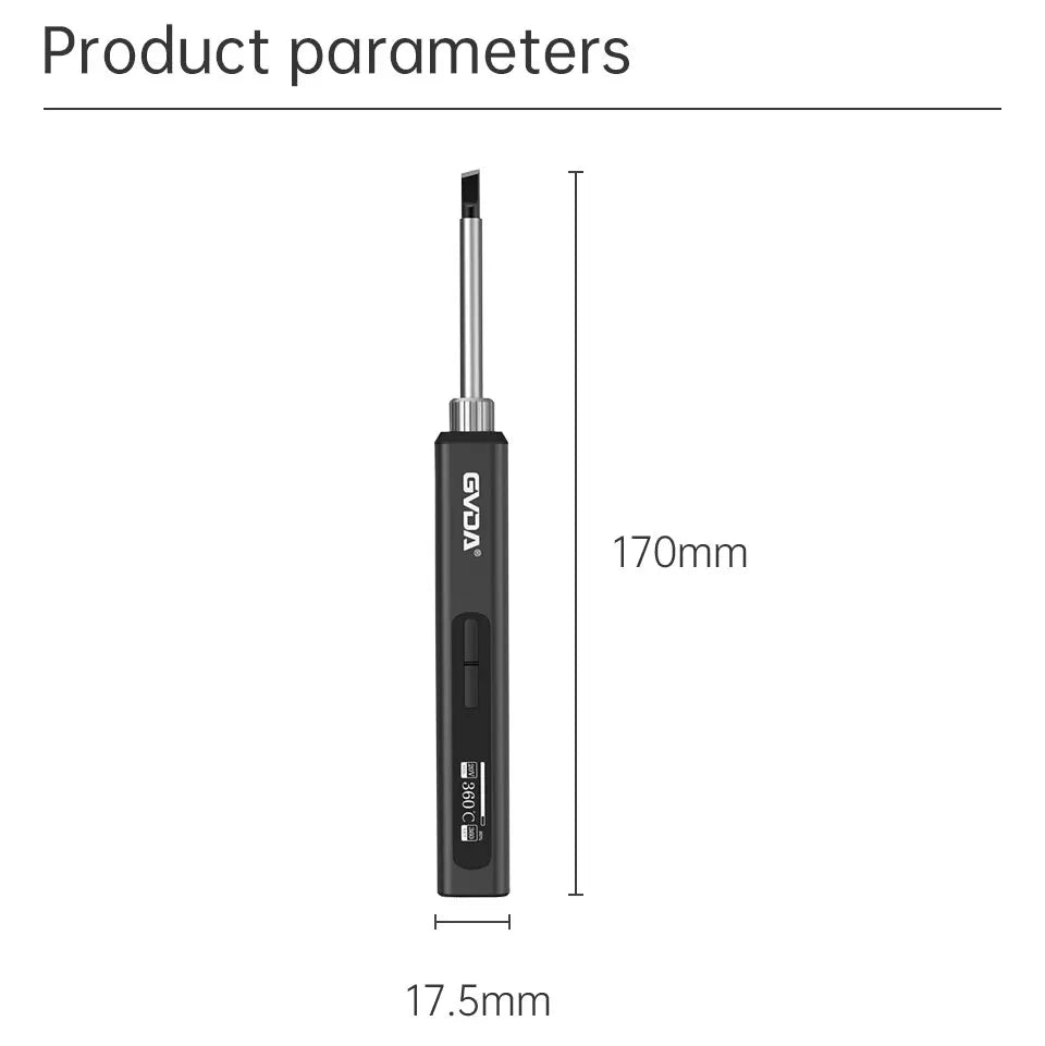 GVDA Smart Electric Soldering Iron – 65W Adjustable Temp | Fast-Heat Portable Soldering Kit