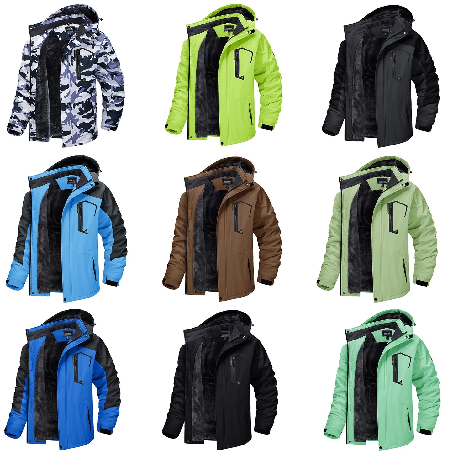 TACVASEN Fleece Lining Mountain Jackets Mens Hiking Jackets