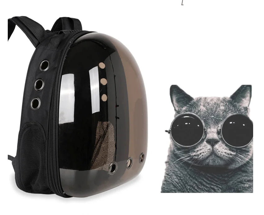 Transparent Space Capsule Pet Backpack – Portable & Breathable Cat Carrier