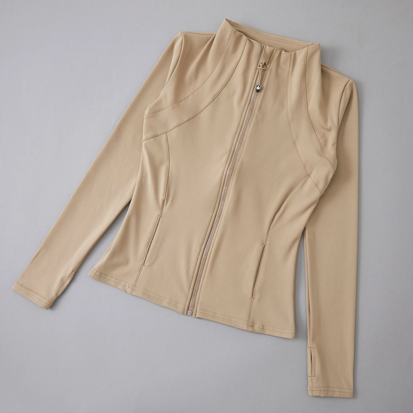 Yoga Wear Ladies Coat Round High Elastic Loose Exercise Yoga Long Sleeve