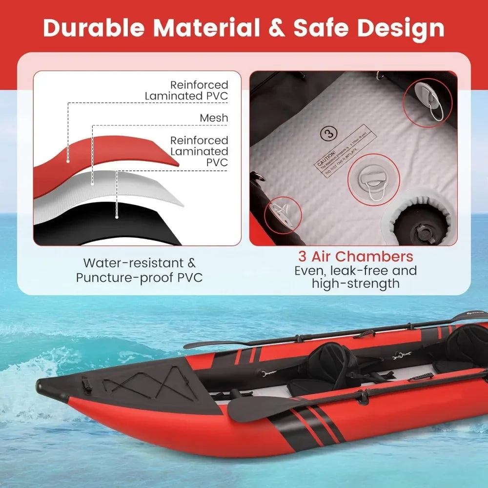 12.5Ft 507lbs Tandem Inflatable Kayak