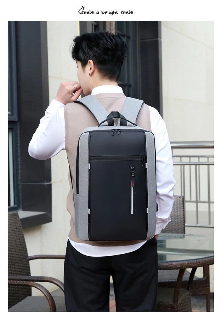 Waterproof Business Laptop Backpack with USB Charging Port