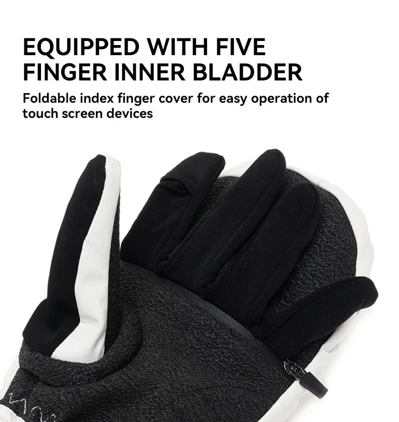 VECTOR Half-Detachable Inner Five-Finger Ski Gloves