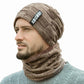 Mens Beanie Hat 2pcs Ski Cap and Scarf Winter Warm Woolly Hats