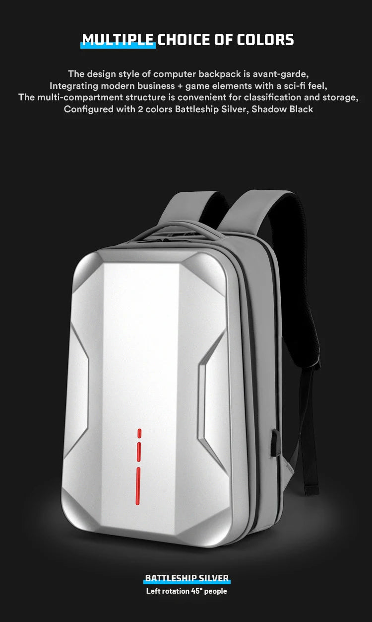 17.3" Hard Shell Laptop Backpack – Waterproof Business & E-Sports Bag