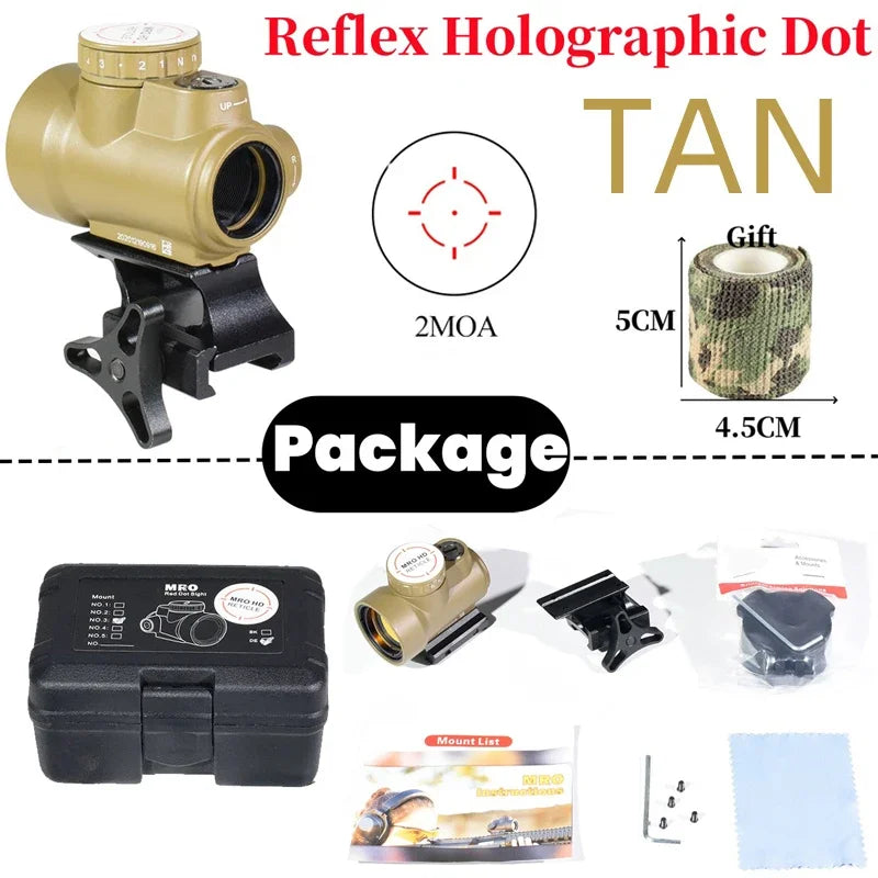 Tactical Red Dot 2MOA Reflex Sight for Rifle Scope