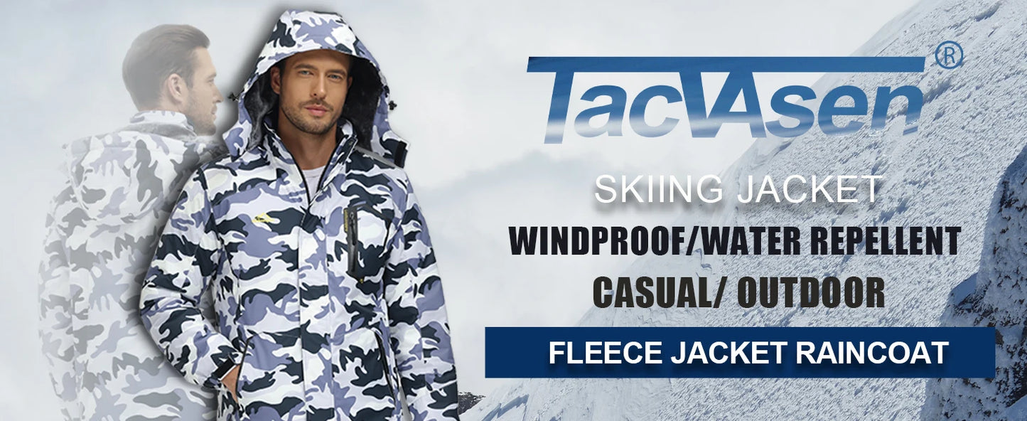 TACVASEN Fleece Lining Mountain Jackets Mens Hiking Jackets
