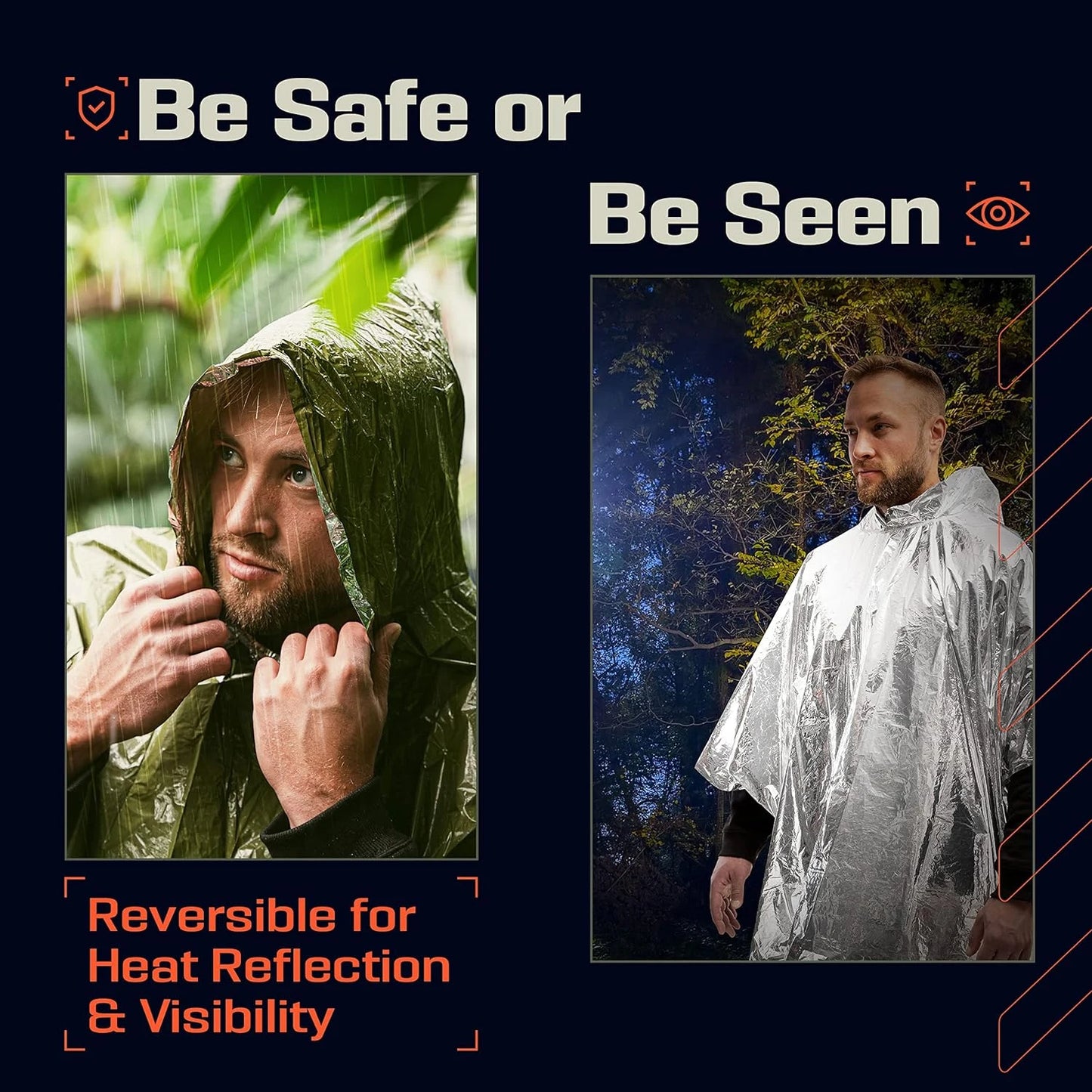 Emergency Rain Poncho – Waterproof, Disposable, Aluminum Film