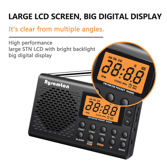 Rysamton Portable AM/FM Shortwave Radio