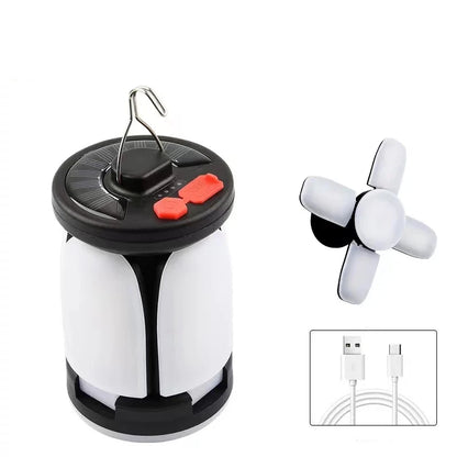 High Power Solar LED Camping Lantern Rechargeable 4500mAh 1000LM Emergency Power Bank