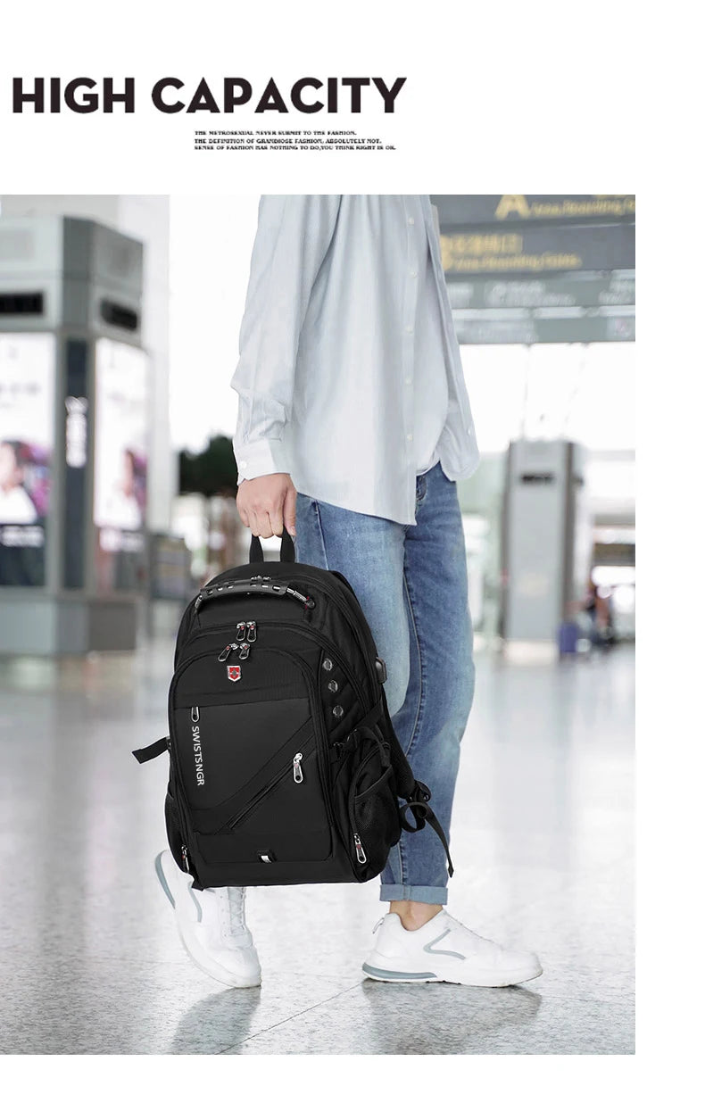 2024 Waterproof Laptop Backpack – 17/20 Inch Airplane Travel & School Bag